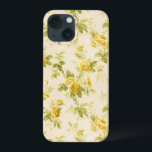 Farmhouse Amarelo-Ouro bonito Floral<br><div class="desc">Bonito padrão floral uniforme,  ao estilo da fazenda,  com flores amarelas ouros e botões em naves sutis e fundo branco.</div>