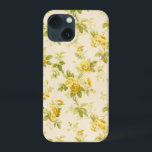 Farmhouse Amarelo-Ouro bonito Floral<br><div class="desc">Bonito padrão floral uniforme,  ao estilo da fazenda,  com flores amarelas ouros e botões em naves sutis e fundo branco.</div>