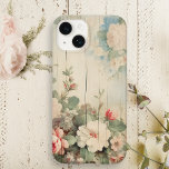 Farmhouse Cottage Rustic Floral em Barn Side<br><div class="desc">Design floral muito bonito com espadilhas de canto de rosas brancas e rosa-d'água e flores silvestres em cascata rústica,  cascata de meteoros.</div>
