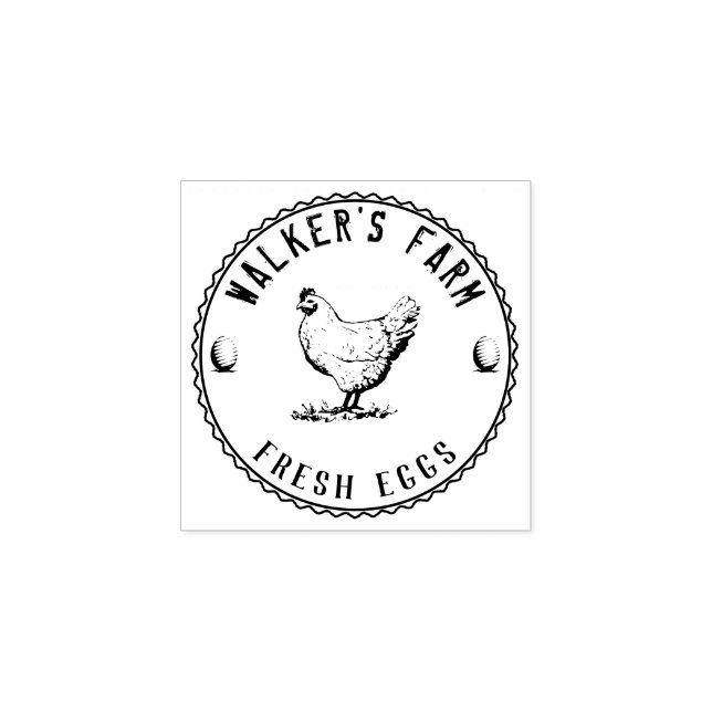 Farmhouse Hen | Carimbo de borracha personalizado (Impressão)