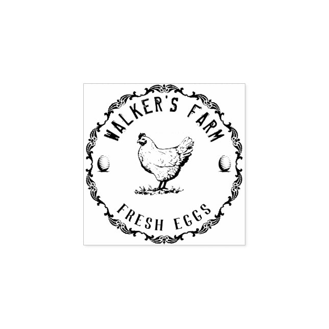 Farmhouse Hen | Carimbo de borracha personalizado (Impressão)