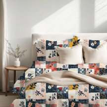Farmhouse Whimsical Floral Patchwork Duvet Cobrir
