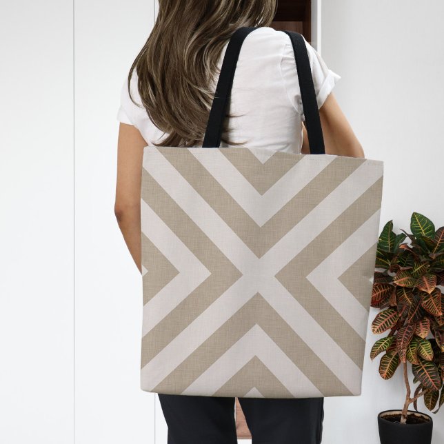 Farmhouse X Beige Linen Tote Bag (Criador carregado)