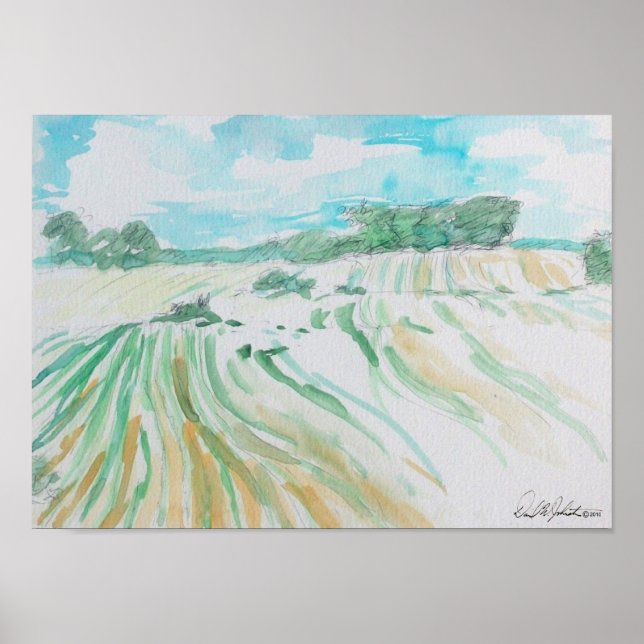 Farmland Watercolor Poster (Frente)