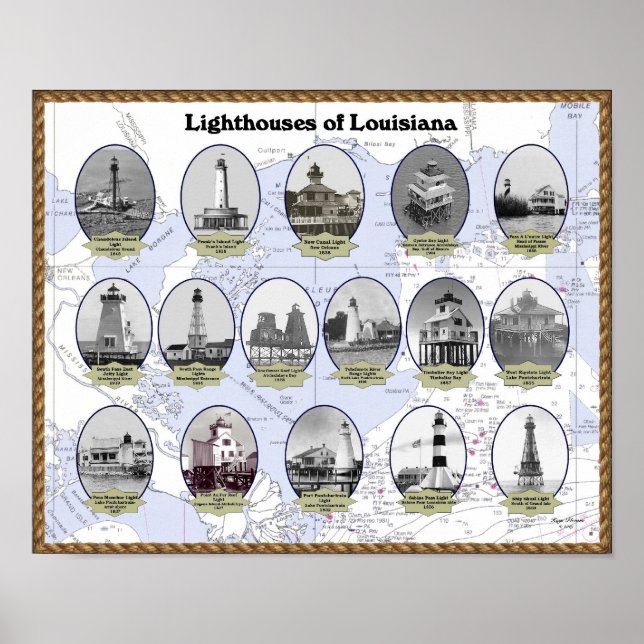 Faróis da Poster da Louisiana (Frente)