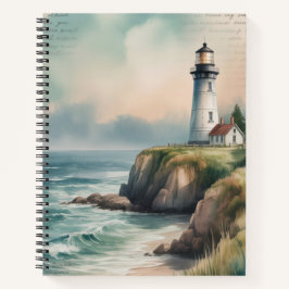 FAROL Aquarela PASTEL NO PENHASCO MARÍTIMO
