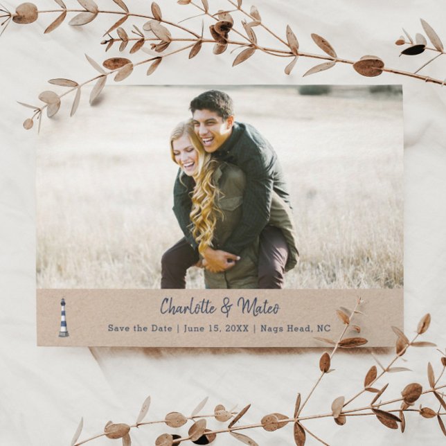 Farol Branco Azul Flat Guarde O Cartão Data (Criador carregado)