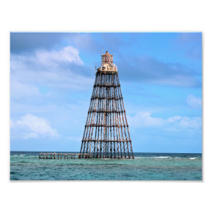 Farol chave da areia, impressão da foto de Florid