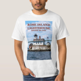 Farol cor-de-rosa da ilha, Rhode - t-shirt da ilha
