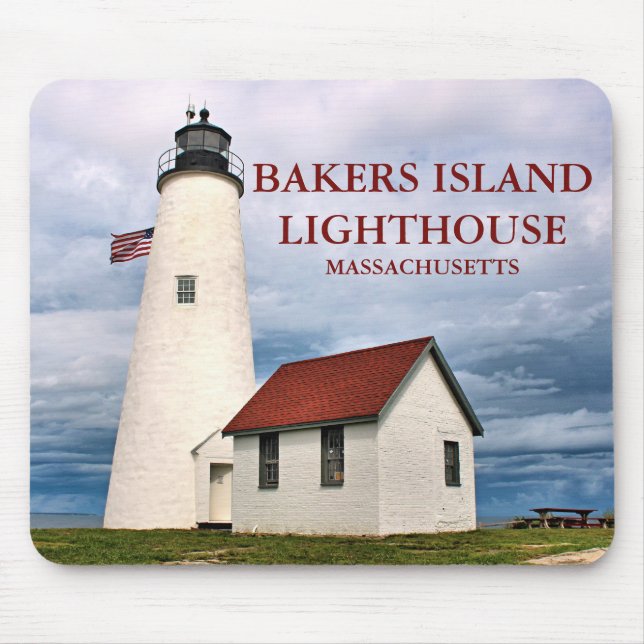 Farol da Ilha Bakers, Massachusetts Mousepad (Frente)