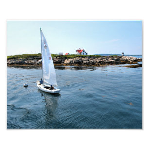 Farol da ilha da ram, impressão da foto de Maine