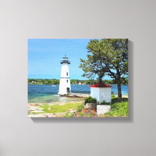 Farol da ilha da rocha, canvas de New York