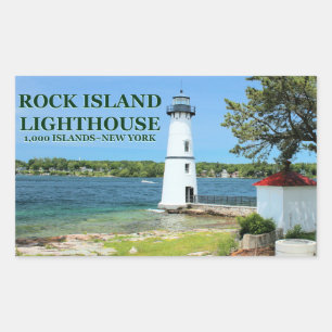 Farol da ilha da rocha, etiquetas de New York