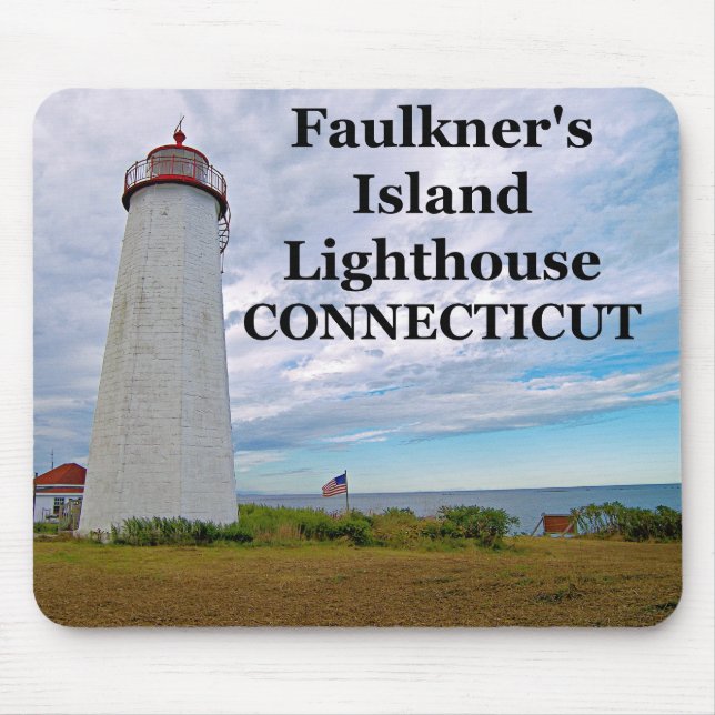 Farol da Ilha de Faulkner, Mousepad de Connecticut (Frente)