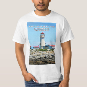 Farol da ilha do selo de Machias, t-shirt novo de