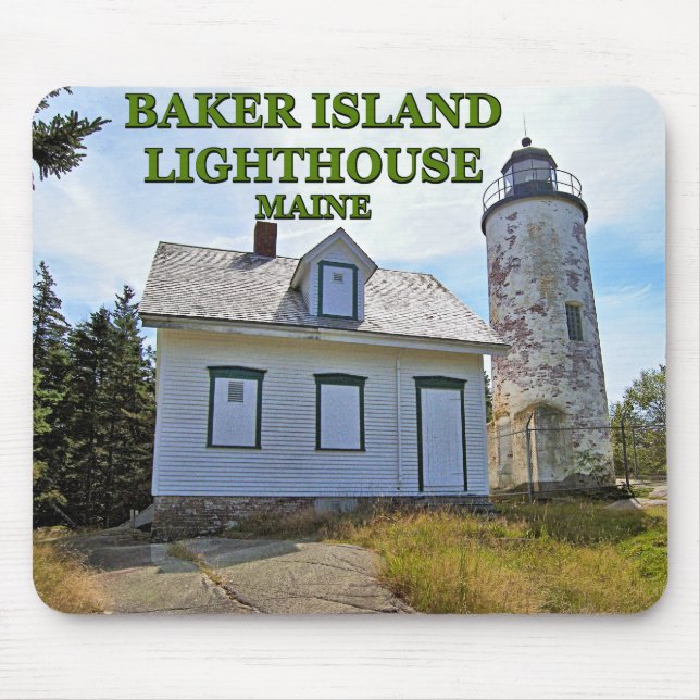 Farol de Baker Island, Maine Mousepad (Frente)