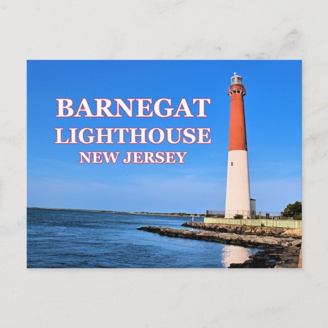Farol de Barnegat, cartão postal de Nova Jersey (Frente)