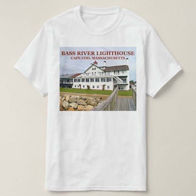 Farol de Bass River, Massachusetts T-Shirt (Frente do Design)