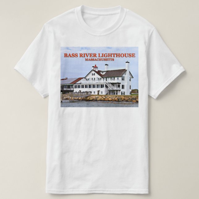 Farol de Bass River, Massachusetts T-Shirt (Frente do Design)