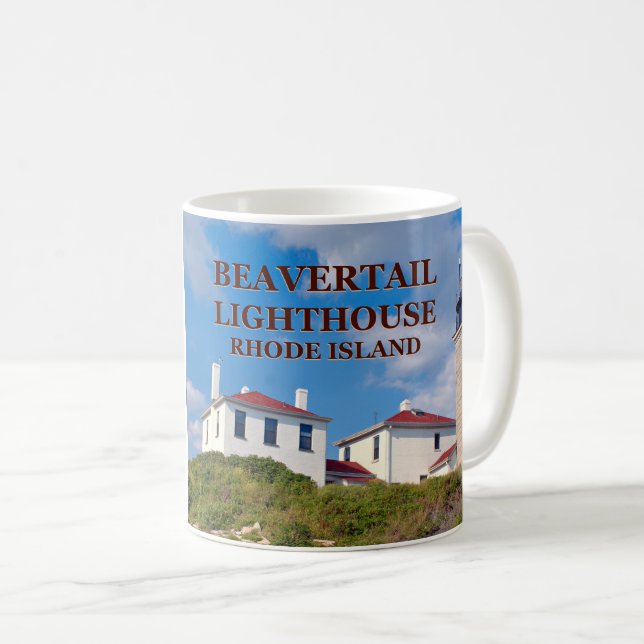 Farol de Beavertail, Rhode - caneca da ilha (Frente Esquerda)