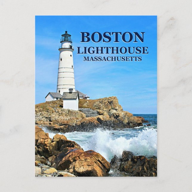 Farol de Boston, Massachusetts Cartão Postal (Frente)