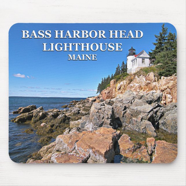 Farol de Cabeça de Bass Harbor, Maine Mousepad (Frente)