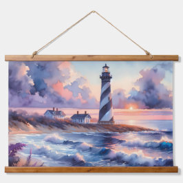 Farol de Cape Hatteras na Linha Costeira Sunset