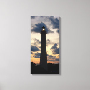 Farol de Cape May em canvas do por do sol