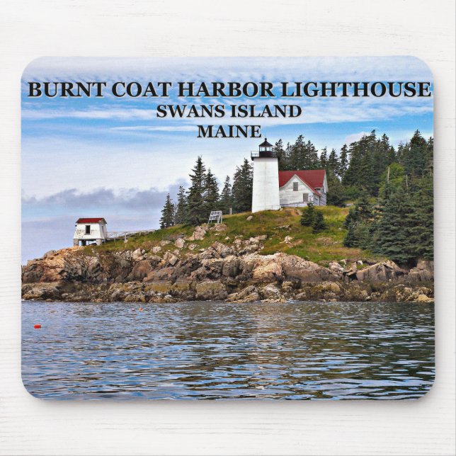 Farol de Casaco Harbor queimado, Maine Mousepad (Frente)