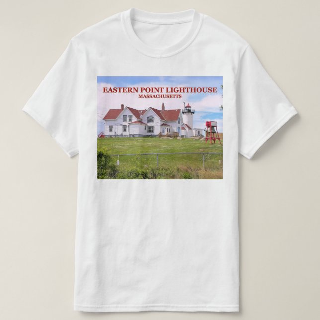 Farol de East Point, Massachusetts T-Shirt (Frente do Design)