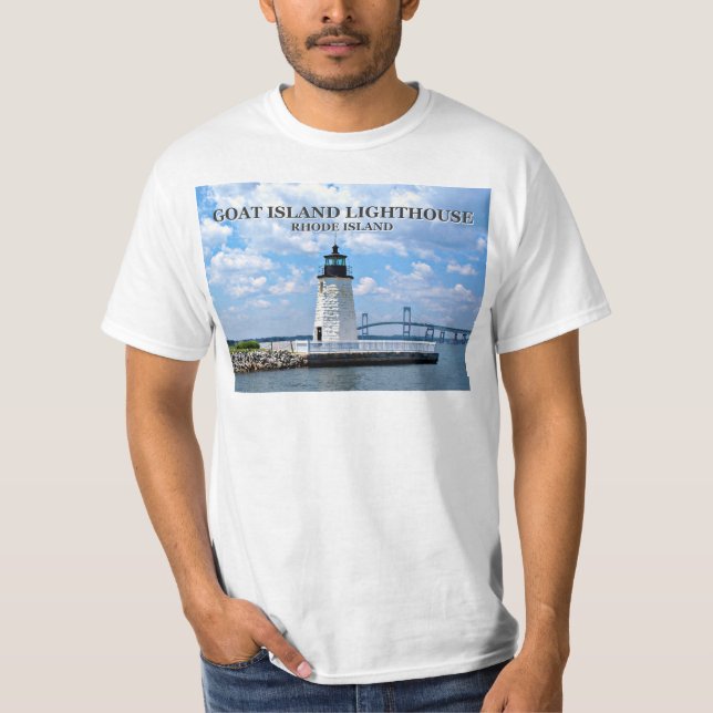 Farol de Goat Island, Camisa T de Rhode Island (Frente)