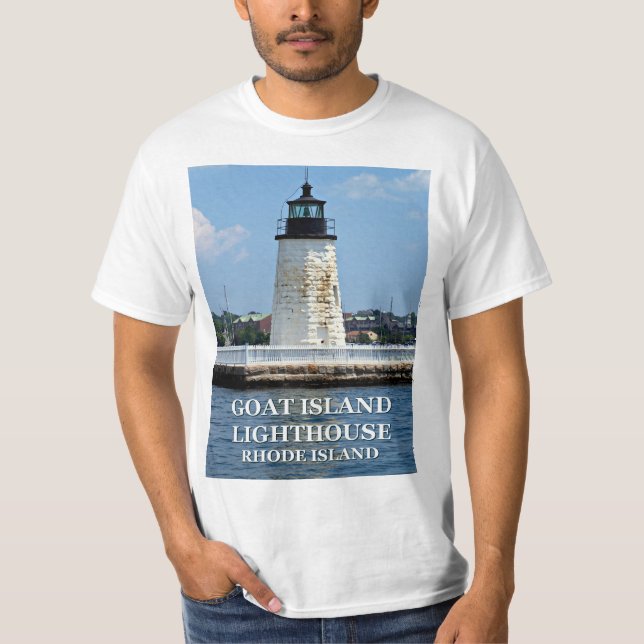 Farol de Goat Island, Camisa T de Rhode Island (Frente)