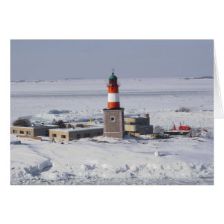Farol de Harmaja no cartão de Helsínquia Finlandia