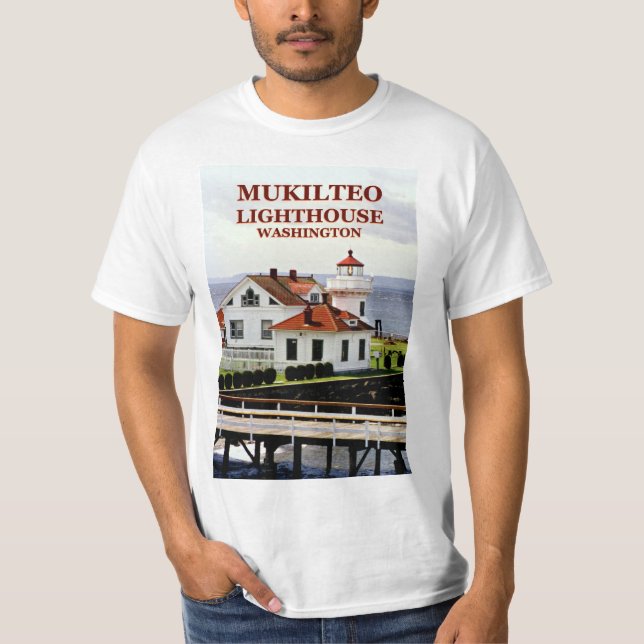 Farol de Mukilteo, t-shirt de Washington (Frente)