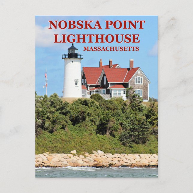 Farol de Nobska Point, Cartão postal de Massachuse (Frente)