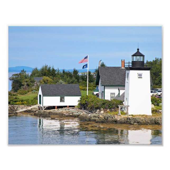 Farol de Ponto Grindle, Impressão de Foto Maine (Frente)