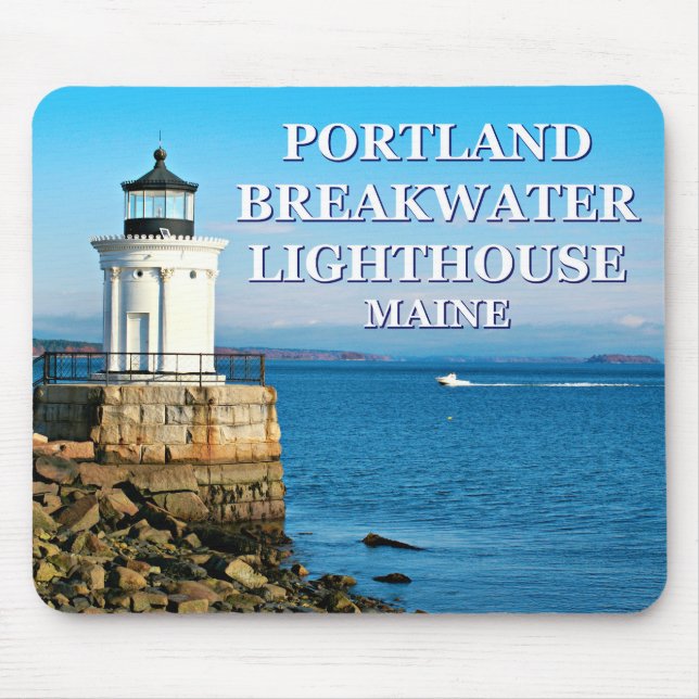 Farol de Portland Breakwater, Maine Mousepad (Frente)