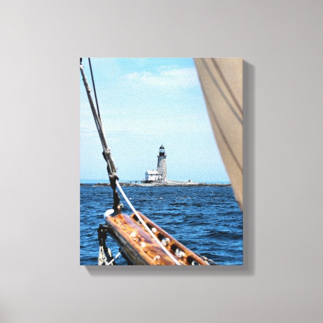 Farol de rock médio, Impressão de Canvas (Frente)