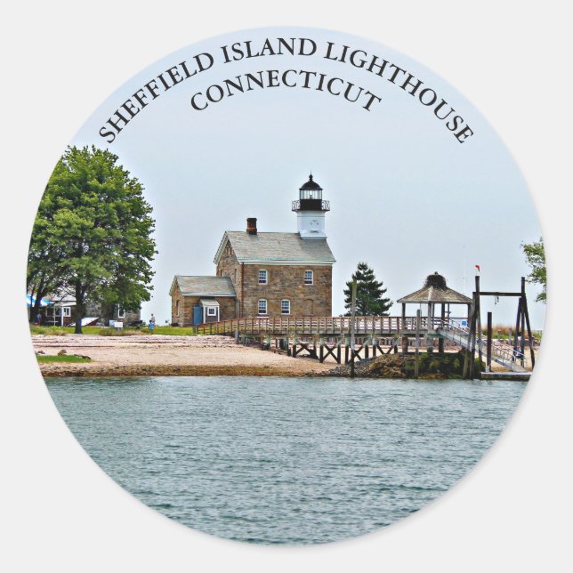 Farol de Sheffield Island, adesivos de Connecticut (Frente)