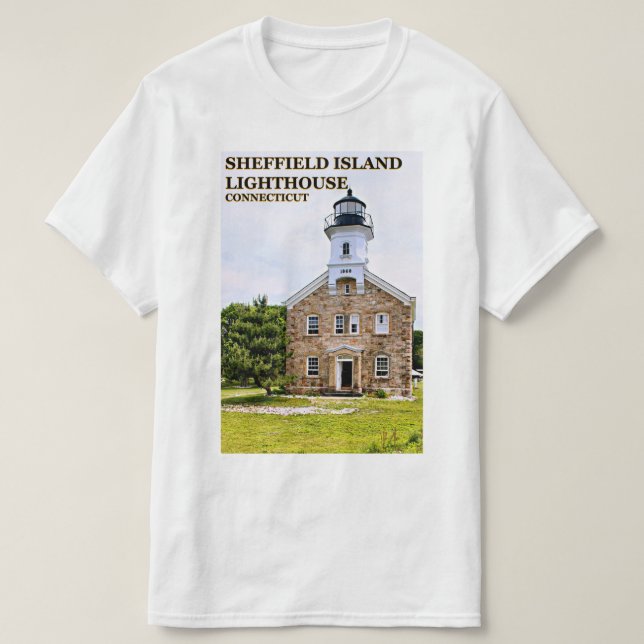 Farol de Sheffield Island, Camisa T de Connecticut (Frente do Design)