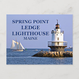 Farol de Spring Point Ledge, cartão postal do Main