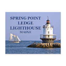 Farol de Spring Point Ledge, cartão postal do Main
