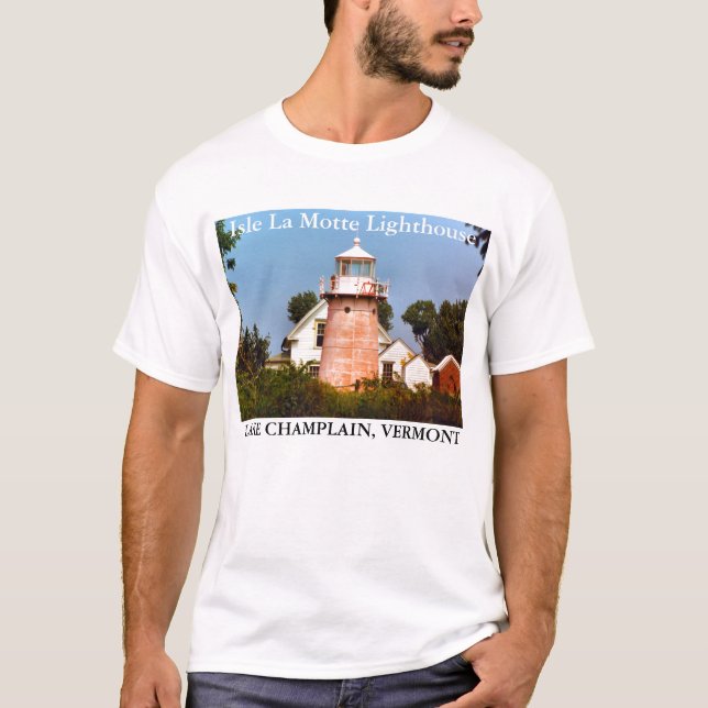 Farol do La Motte da ilha, t-shirt de Vermont (Frente)