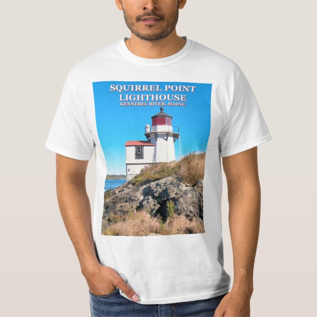 Farol do ponto do esquilo, t-shirt de Maine (Frente)