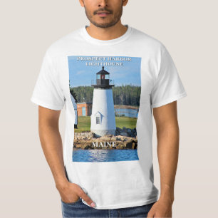 Farol do porto da perspectiva, t-shirt de Maine