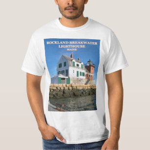 Farol do quebra-mar de Rockland, t-shirt de Maine