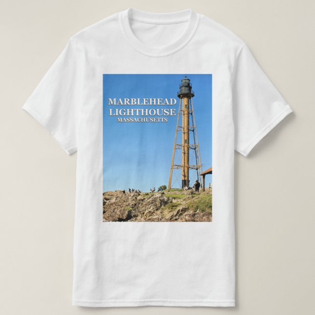Farol Marblehead, Massachusetts T-Shirt (Frente do Design)