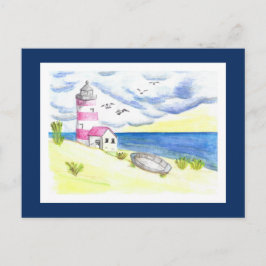 Farol no cartão postal da praia