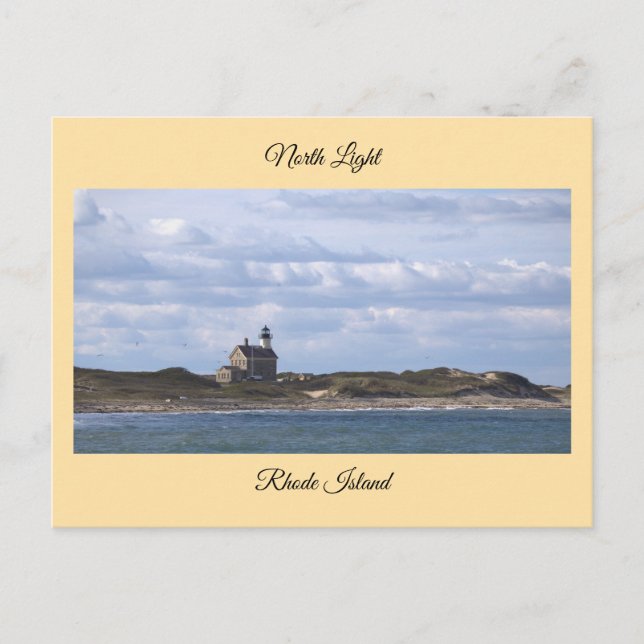 Farol North Light Rhode Island Cartão Postal (Frente)