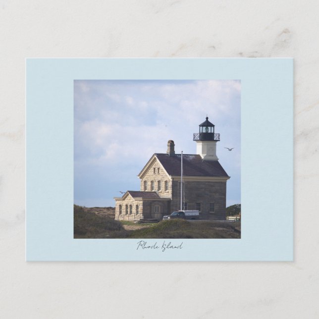 Farol North Light Rhode Island Cartão Postal  (Frente)